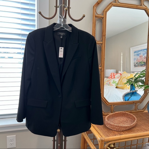 NWT Talbots Black Polyester Blend Blazer 10P - Picture 1 of 4